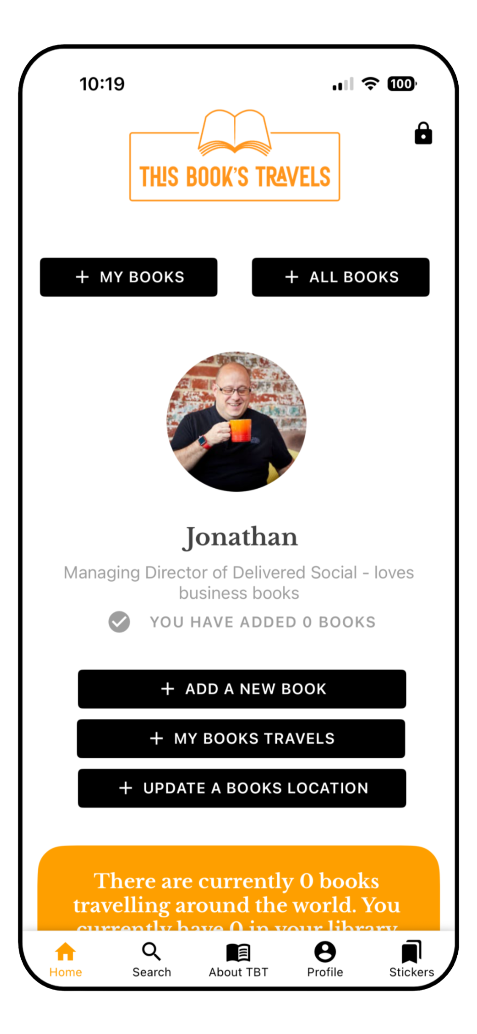 This Books Travels App Screenshot of This Book's Travels Application